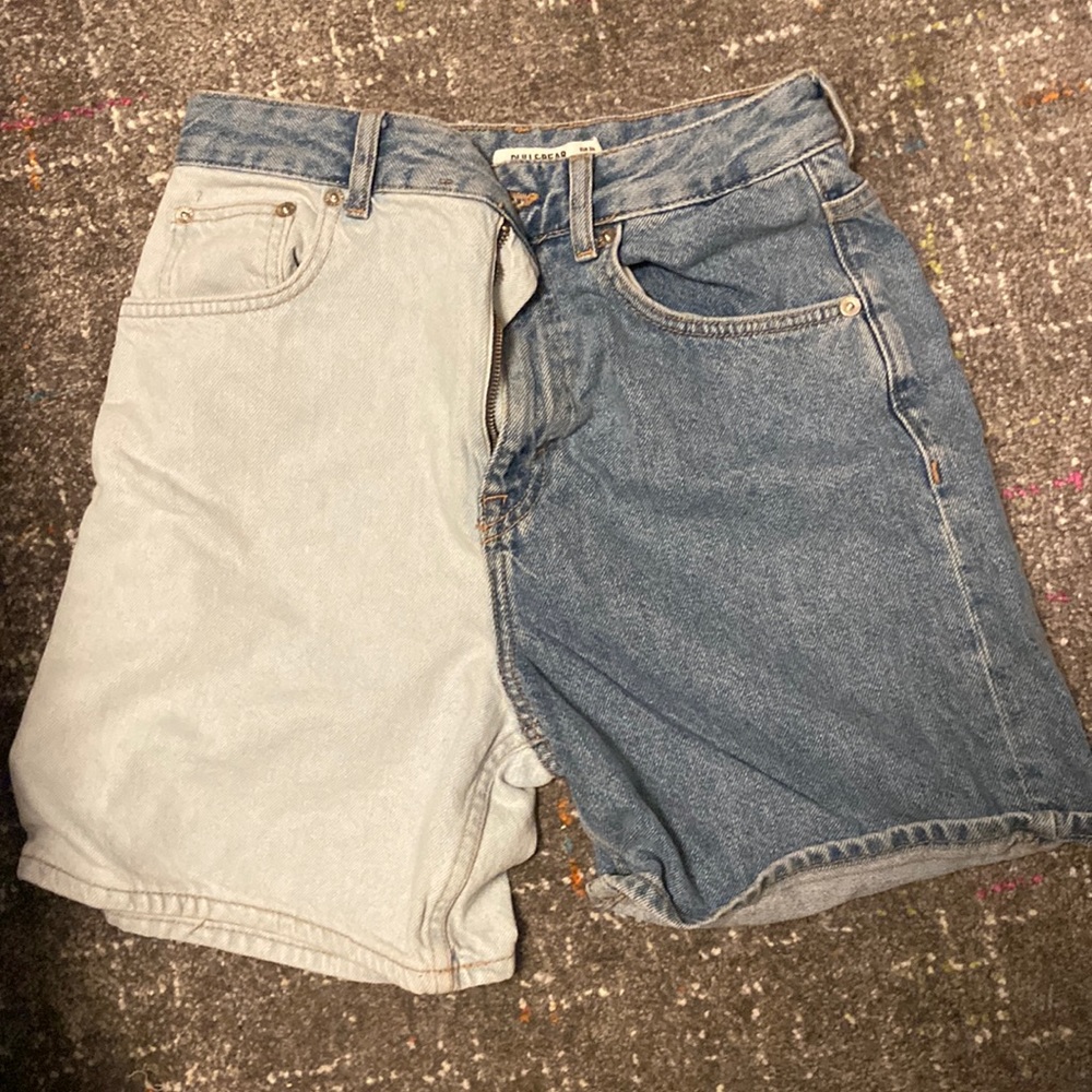 Half & Half Jean shorts